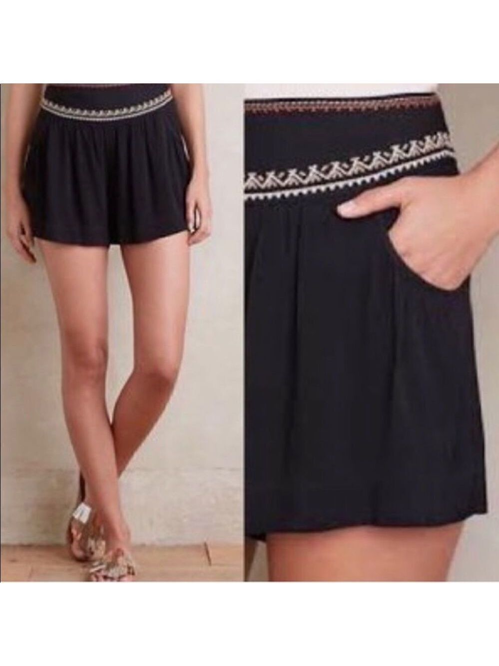 Anthropologie Elevenses Embroidered Skirty Shorts‎